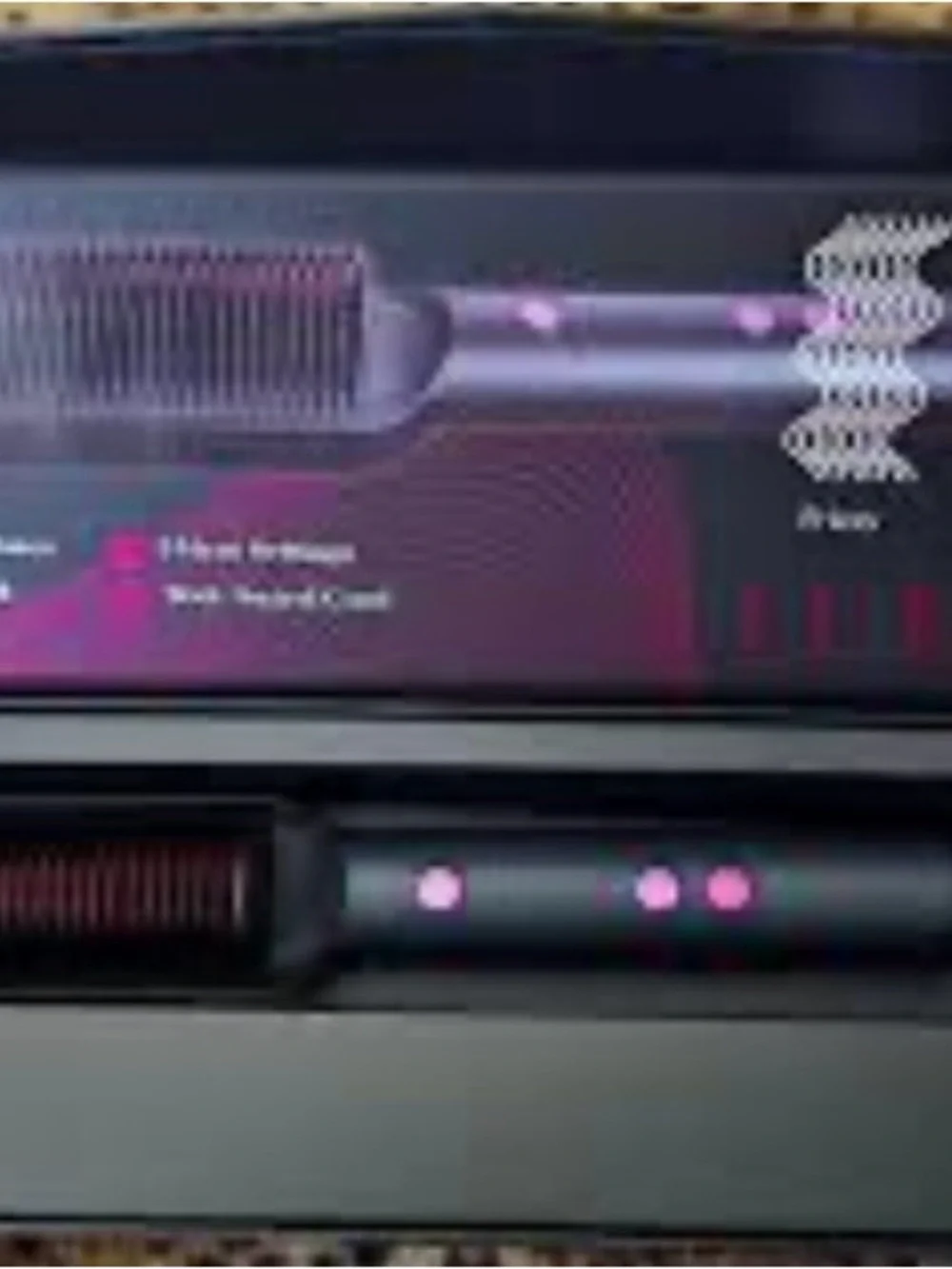 Black and Pink Electric Hair Straightening Brush